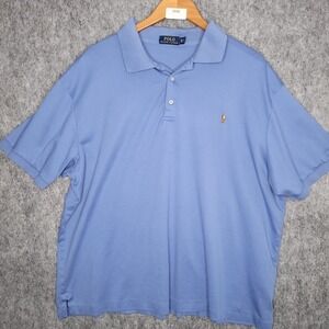 Polo Ralph Lauren Men's Blue Short Sleeve Polo Shirt 2XB Flesh‎ Pony Read